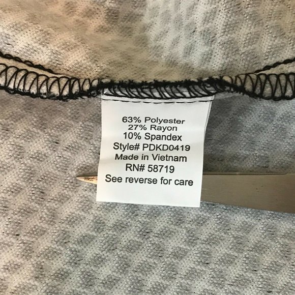 NY Collection Black White Faux Wrap Dress PM - Picture 7 of 7